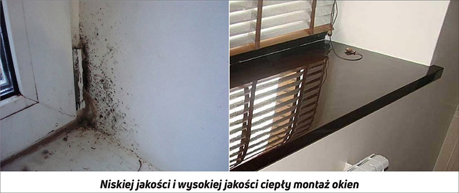 Niskiej jakości i wysokiej jakości ciepły montaż okien