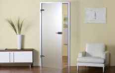 Glass hinged doors