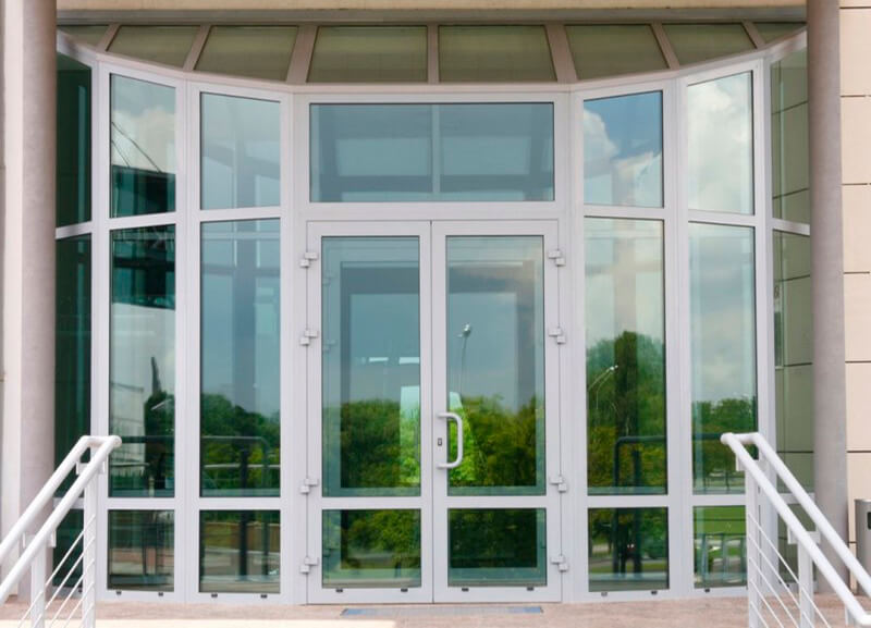 Aluminum entrance doors