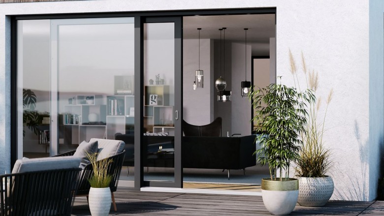 Sliding doors to the terrace