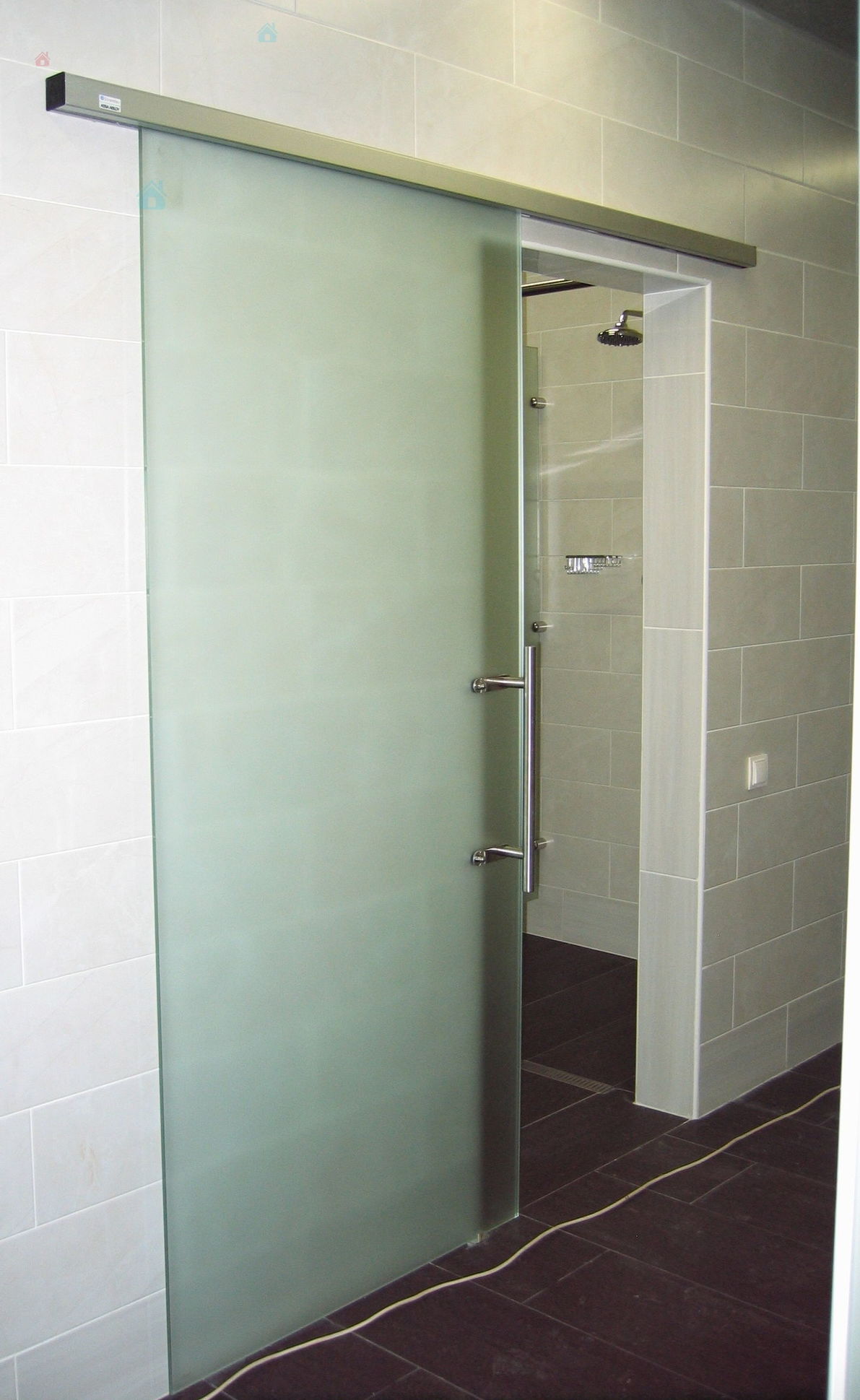 glass sliding door bathroom