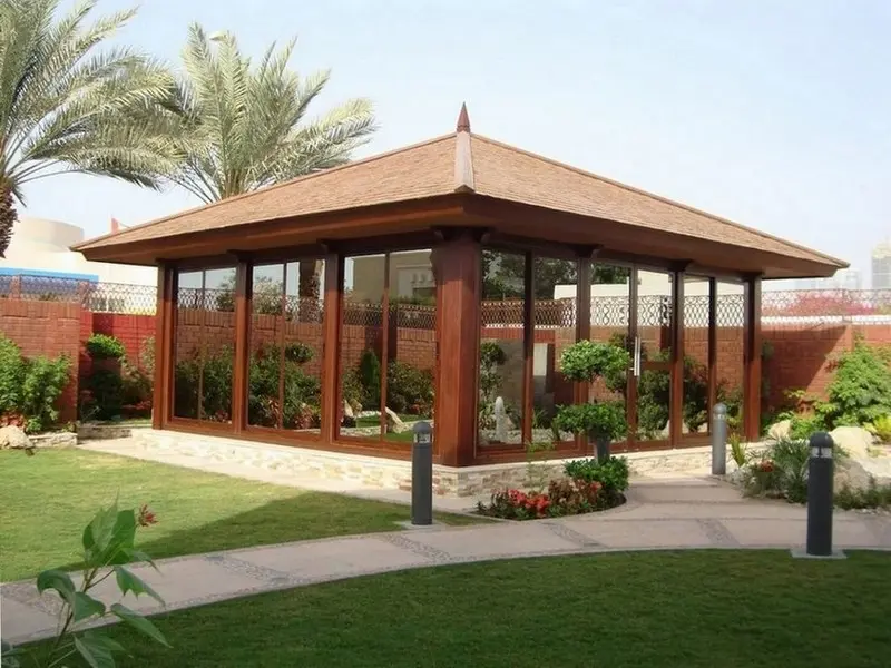 Windows to the gazebo