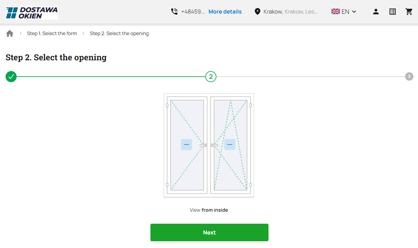 Step 2 - Select the type of opening