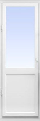 Single-leaf door with mullion and settling panel
