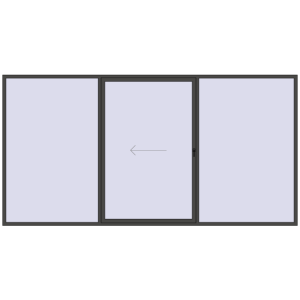 Buy Sliding patio doors 4500x2300 mm PATIO DOOR REHAU SYNEGO BASALT_GREY two-sided