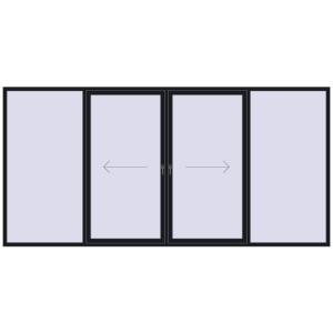 Buy Sliding patio doors 4100x2000 mm PATIO DOOR REHAU BRILLANT DESIGN BLACK_COOL_110L-2 two-sided