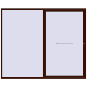 Buy Sliding patio doors 2800x2300 mm REHAU GENEO HST BLACK_CHERRY two-sided