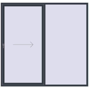 Buy Sliding patio doors 2400x2300 mm REHAU GENEO HST ANTHRACITE_GREY_STRUKTURAL two-sided