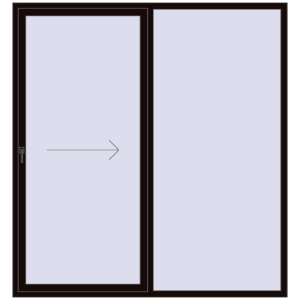 Buy Sliding patio doors 2100x2250 mm PATIO DOOR REHAU SYNEGO BLACK_BROWN two-sided