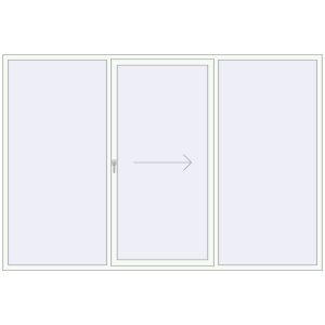 Buy Sliding patio doors 3030x2050 mm PATIO DOOR REHAU SYNEGO RAL 9016 Traffic white two-sided