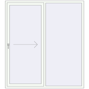Buy Sliding patio doors 1800x2000 mm REHAU SYNEGO SLIDE RAL 9016 Traffic white two-sided