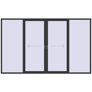Buy Sliding patio doors 3600x2200 mm PATIO DOOR REHAU SYNEGO ANTHRACITE_GREY_GLATT two-sided
