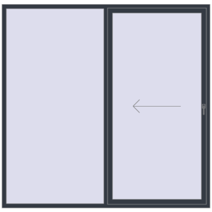 Buy Sliding patio doors 2400x2350 mm PATIO DOOR REHAU SYNEGO ANTHRACITE_GREY_STRUKTURAL two-sided