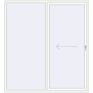 Buy Sliding patio doors 2200x2400 mm REHAU GENEO HST RAL 9016 Traffic white two-sided
