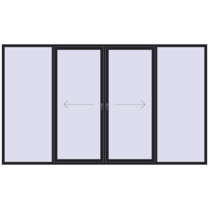 Buy Sliding patio doors 3750x2200 mm PATIO DOOR REHAU SYNEGO BLACK_ULTI-MATT two-sided