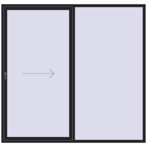 Buy Sliding patio doors 2500x2400 mm REHAU SYNEGO SLIDE BLACK_ULTI-MATT two-sided