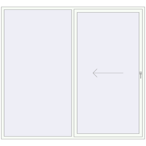 Buy Sliding patio doors 2600x2400 mm REHAU SYNEGO SLIDE RAL 9016 Traffic white two-sided