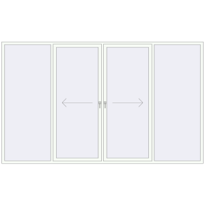 Buy Sliding patio doors 3640x2200 mm PATIO DOOR REHAU BRILLANT DESIGN RAL 9016 Traffic white two-sided