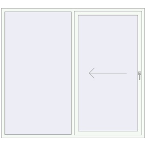 Buy Sliding patio doors 2100x1900 mm PATIO DOOR REHAU BRILLANT DESIGN RAL 9016 Traffic white two-sided