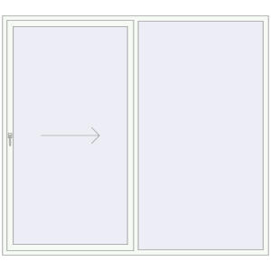 Buy Sliding patio doors 2500x2250 mm REHAU SYNEGO SLIDE RAL 9016 Traffic white two-sided