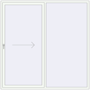 Buy Sliding patio doors 2200x2200 mm REHAU SYNEGO SLIDE RAL 9016 Traffic white two-sided