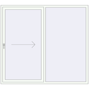 Buy Sliding patio doors 2030x1828 mm PATIO DOOR REHAU BRILLANT DESIGN RAL 9016 Traffic white two-sided