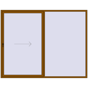 Buy Sliding patio doors 2800x2200 mm REHAU SYNEGO SLIDE GOLDEN OAK two-sided