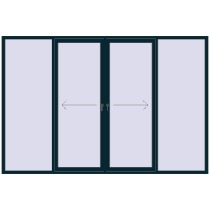 Buy Sliding patio doors 3300x2200 mm PATIO DOOR REHAU SYNEGO STEEL_BLUE two-sided