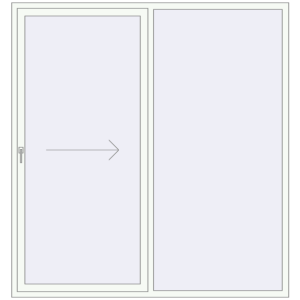 Buy Sliding patio doors 2100x2230 mm PATIO DOOR REHAU BRILLANT DESIGN RAL 9016 Traffic white two-sided