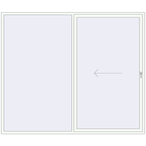 Buy Sliding patio doors 2770x2400 mm REHAU SYNEGO SLIDE RAL 9016 Traffic white two-sided
