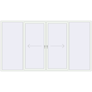 Buy Sliding patio doors 3600x2000 mm PATIO DOOR REHAU BRILLANT DESIGN RAL 9016 Traffic white two-sided