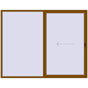 Buy Sliding patio doors 2800x2200 mm REHAU GENEO HST GOLDEN OAK two-sided