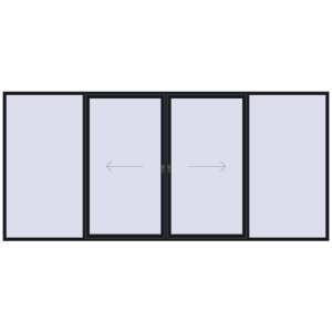 Buy Sliding patio doors 4800x2200 mm PATIO DOOR REHAU SYNEGO BLACK_COOL_110L-2 two-sided