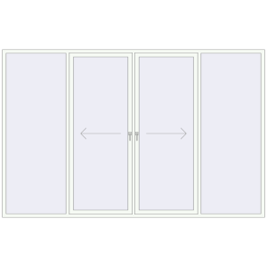 Buy Sliding patio doors 3600x2300 mm PATIO DOOR REHAU SYNEGO RAL 9016 Traffic white two-sided