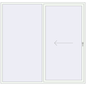 Buy Sliding patio doors 2500x2400 mm REHAU GENEO HST RAL 9016 Traffic white two-sided