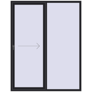 Buy Sliding patio doors 1800x2300 mm PATIO DOOR REHAU SYNEGO BLACK_ULTI-MATT two-sided