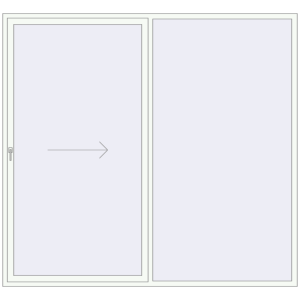 Buy Sliding patio doors 2700x2500 mm REHAU GENEO HST RAL 9016 Traffic white two-sided