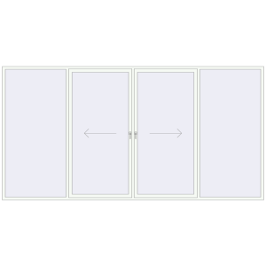 Buy Sliding patio doors 4500x2300 mm PATIO DOOR REHAU BRILLANT DESIGN RAL 9016 Traffic white two-sided