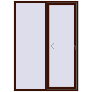 Buy Sliding patio doors 1500x2100 mm REHAU SYNEGO SLIDE BLACK_CHERRY two-sided