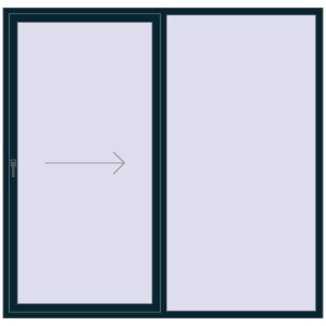 Buy Sliding patio doors 2220x2150 mm PATIO DOOR REHAU SYNEGO STEEL_BLUE two-sided
