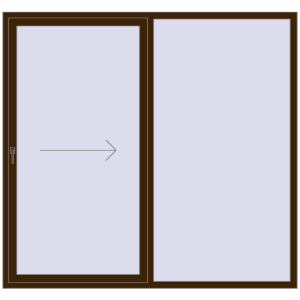 Buy Sliding patio doors 2130x2000 mm REHAU SYNEGO SLIDE DARK_OAK two-sided