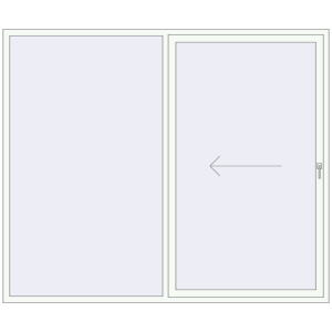 Buy Sliding patio doors 2500x2100 mm REHAU GENEO HST RAL 9016 Traffic white two-sided
