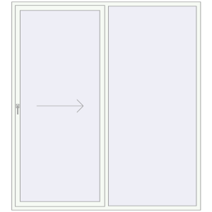 Buy Sliding patio doors 2230x2455 mm REHAU GENEO HST RAL 9016 Traffic white two-sided