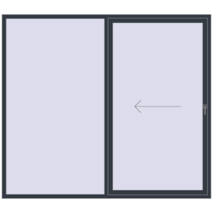 Buy Sliding patio doors 2500x2200 mm PATIO DOOR REHAU SYNEGO ANTHRACITE_GREY_STRUKTURAL two-sided