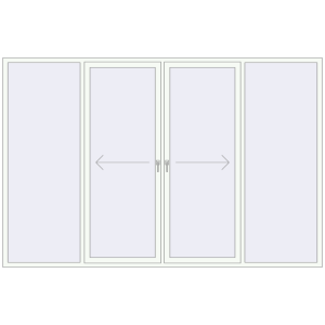 Buy Sliding patio doors 3285x2155 mm PATIO DOOR REHAU BRILLANT DESIGN RAL 9016 Traffic white two-sided