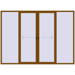 Buy Sliding patio doors 3300x2400 mm PATIO DOOR REHAU SYNEGO GOLDEN OAK two-sided