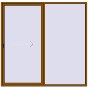 Buy Sliding patio doors 2400x2350 mm PATIO DOOR REHAU SYNEGO GOLDEN OAK two-sided