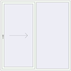 Buy Sliding patio doors 2050x2110 mm REHAU SYNEGO SLIDE RAL 9016 Traffic white two-sided