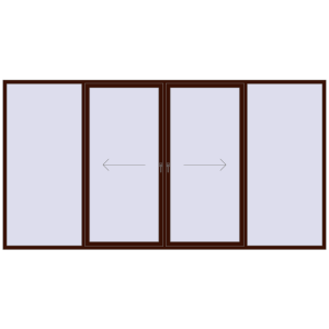 Zamów teraz Przesuwane drzwi tarasowe 4200x2200 mm PATIO DOOR REHAU BRILLANT DESIGN BLACK_CHERRY dwustronny