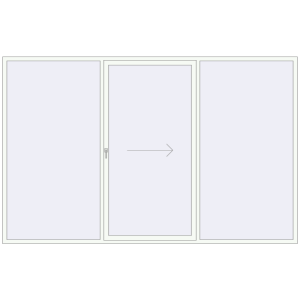 Buy Sliding patio doors 3550x2250 mm PATIO DOOR REHAU SYNEGO RAL 9016 Traffic white two-sided